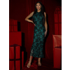 Smaragdové společenské dlouhé flitrované šaty SOLVAYA