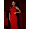 Červené elegantní dlouhé šaty FUREVO