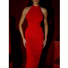Červené elegantní dlouhé šaty FUREVO