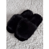 Černé huňaté pantofle PUFFY