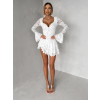 Bílé krajkované krátké šaty ZENITH s volánky