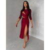 Bordó asymetrické šaty BAJRO s průstřihy