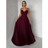 Bordó společenské dlouhé šaty LERDISEL na ramínka