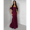 Bordó společenské dlouhé plesové šaty LUNZARO