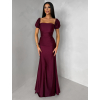 Bordó společenské dlouhé plesové šaty LUNZARO