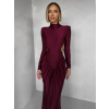 Bordó společenské tvarující šaty RELANIO s průstřihy