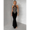 Černé elegantní krajkové dlouhé šaty VELISSA