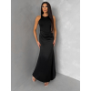 Černé elegantní saténové šaty VELMORO s body