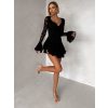 Černé krajkované koktejlové krátké šaty ZENITH