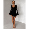 Černé krajkované koktejlové krátké šaty ZENITH