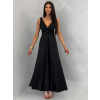 Černé saténové jednoduché společenské šaty EZMIRA