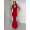 Červené společenské dlouhé šaty VELIQUE