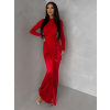 Červené společenské dlouhé šaty SORAYA s dlouhým rukávem