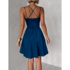 Petrolejové áčkové krátké šaty MADURAI