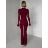Vínový krajkovaný společenský dlouhý overal WAIVANY