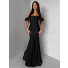 Černé společenské dlouhé plesové šaty LUNZARO