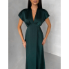 Smaragdové elegantní jednoduché midi šaty OMNIS