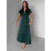 Smaragdové elegantní jednoduché midi šaty OMNIS