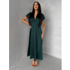 Smaragdové elegantní jednoduché midi šaty OMNIS