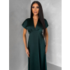 Smaragdové elegantní jednoduché midi šaty OMNIS