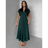 Smaragdové elegantní jednoduché midi šaty OMNIS