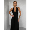 Černé společenské dlouhé šaty NORELIE s výstřihem
