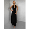 Černé společenské dlouhé šaty NORELIE s výstřihem