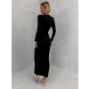 Černé společenské dlouhé šaty FAYLORI s výstřihem