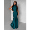 Smaragdové společenské dlouhé šaty LETERA s řasením