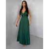 Zelené saténové společenské jedničce šaty EZMIRA