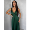 Zelené saténové společenské jedničce šaty EZMIRA