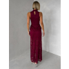 Vínové krajkované šaty PURELY s vlečkou