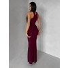 Vínové společenské dlouhé šaty OLIVIEN s body