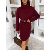 Bordó pletený dlouhý svetr šaty MAGLIO