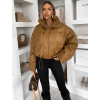 Hnědá koženková zimní bunda FROSTY