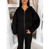 Černá bavlněná pohodlná oversize mikina SILKY