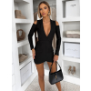 Černé krátké mini šaty KADIRA s průstřihy