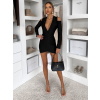 Černé krátké mini šaty KADIRA s průstřihy