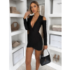 Černé krátké mini šaty KADIRA s průstřihy