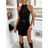 Černé elegantní krajkové mini šaty SOOTHE