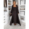 Hnědý elegantní dlouhý komplet set ARIVELLE