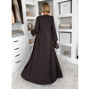 Hnědý elegantní dlouhý komplet set ARIVELLE