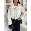 Krémová koženková krátká  bunda FROSTY