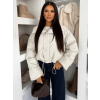 Krémová koženková krátká  bunda FROSTY