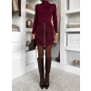 Vínová krátká sukně GLIMARO na zip