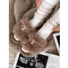 Hnědé huňaté domácí pantofle SOFTIES
