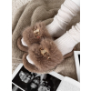 Hnědé huňaté domácí pantofle SOFTIES
