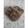 Hnědé huňaté domácí pantofle SOFTIES