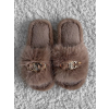 Hnědé huňaté domácí pantofle SOFTIES