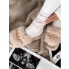 Krémové huňaté domácí pantofle SOFTIES s ozdobou